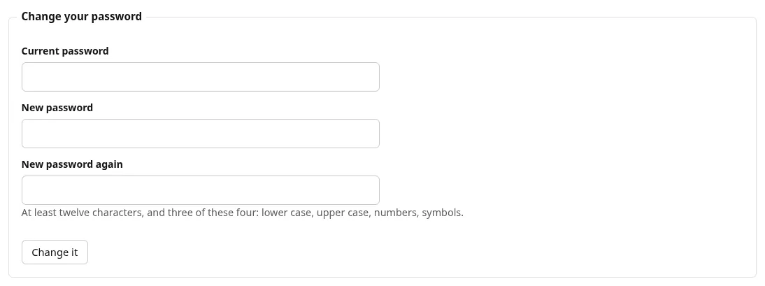 Changing your password
