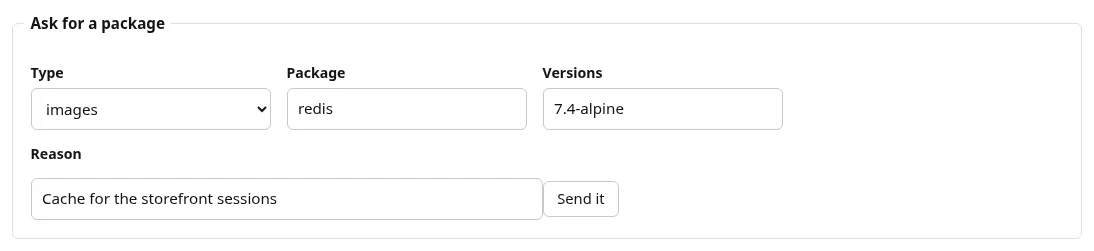 Asking for a container image