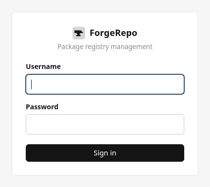 The sign in page
