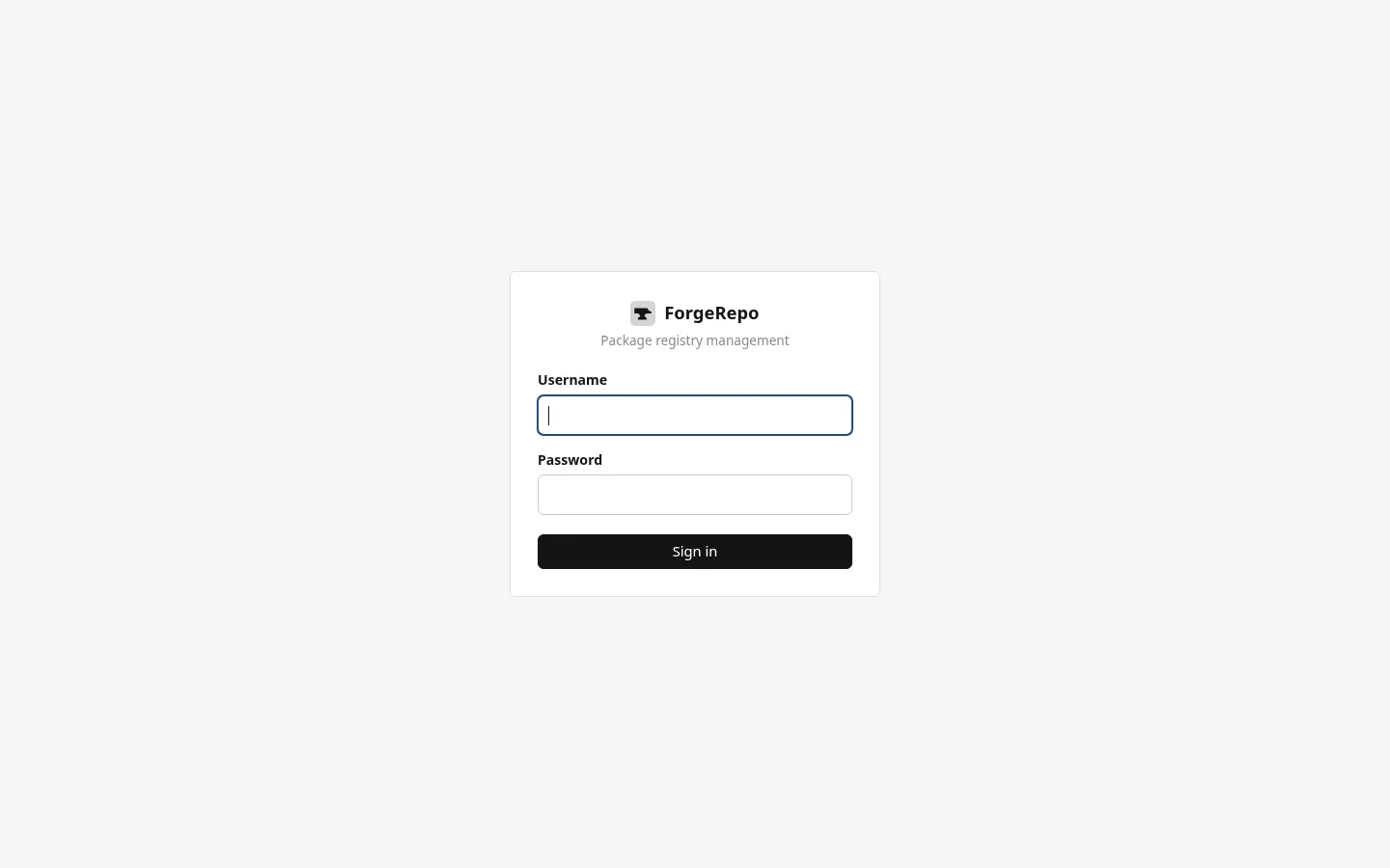 The sign in page. Local accounts, or single sign on with OpenID Connect.
